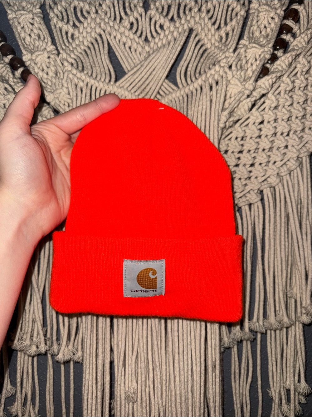 Carhartt adult hunter orange Beanie Hat